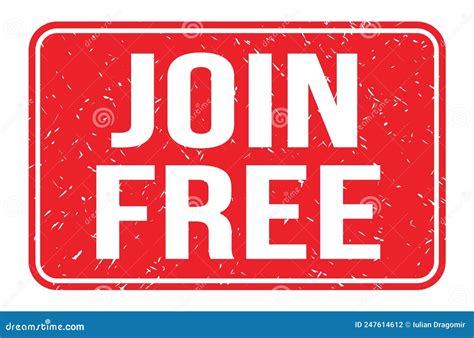 Join Free Words On Red Rectangle Stamp Sign Stock Illustration