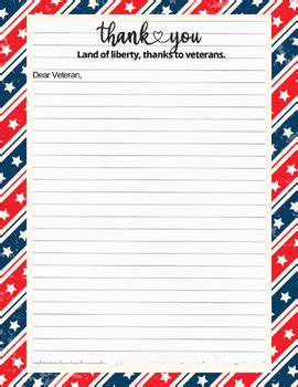 Veterans Day Letter Template Pages Ready To Use Template Tpt