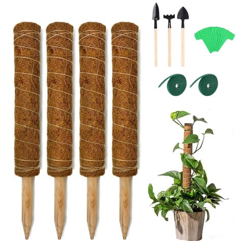 4 Pack Moss Pole 16 Inch Coco Coir Totem Poles Extending To 63 Inches