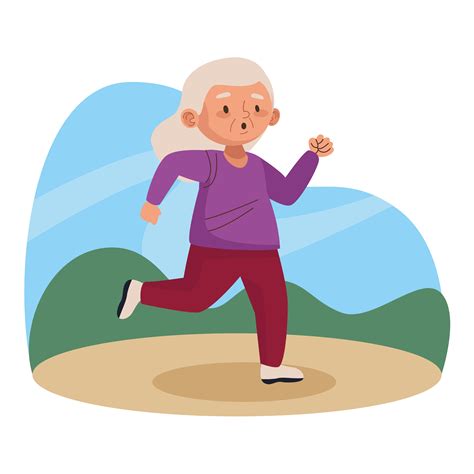 Old Lady Running Clipart Animated