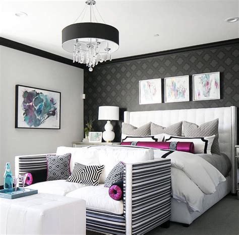 Black White Purple Bedroom White And Purple Bedroom Interior