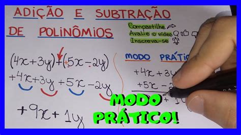 Adi O E Subtra O De Polinomios Exercicios Ano Edukita