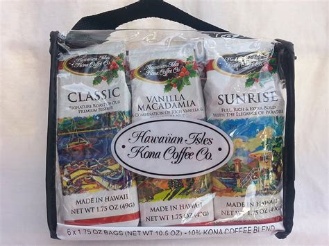 Amazon Hawaiian Isles Kona Coffee Co Holiday 6 Packs 6x1 75