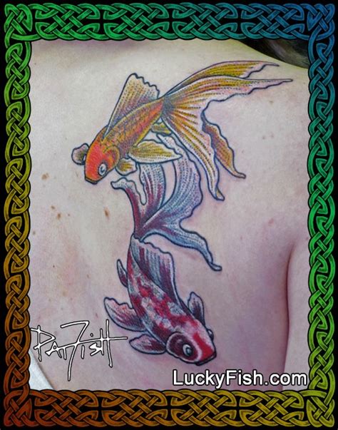 Living Jewels GoldFish Tattoo Design — LuckyFish, Inc. and Tattoo Santa ...