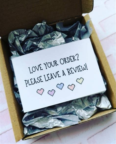 25x Love Your Order Please Leave A Review Business Cards Etsy Uk