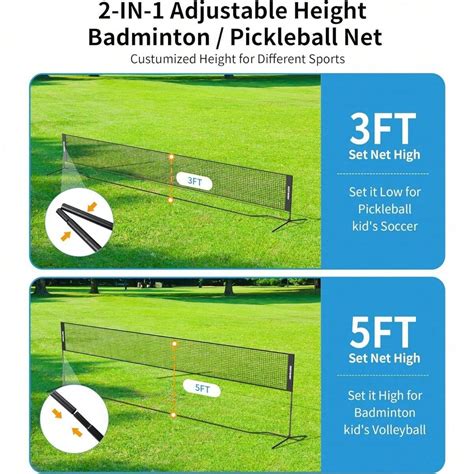 Portable Pickleball Set With Net For Driveway Ft Regulation Size