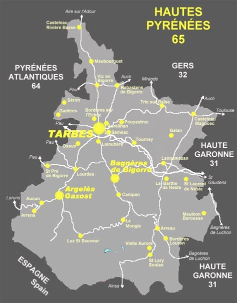 Carte Hautes Pyrénées 65 » Vacances - Arts- Guides Voyages