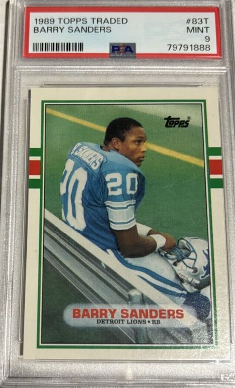 Topps Traded Barry Sanders Rookie Rc T Psa Mint Hof Detroit