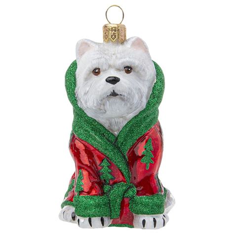 Westie In Christmas Robe New