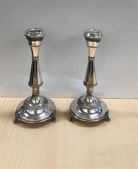 Sterling Silver Candle Holders With Filigree