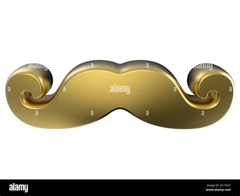 Gold Mustache 3d Stock Photo Alamy