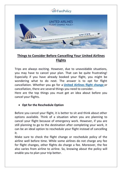 Ppt Things To Consider Before Cancelling Your United Airlines Flights