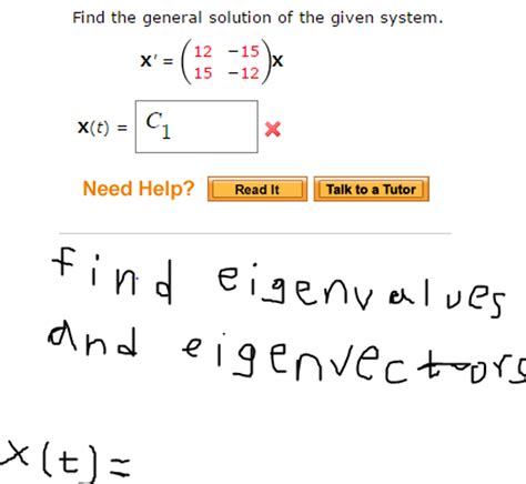 Solved Find The General Solution Of The Given System X