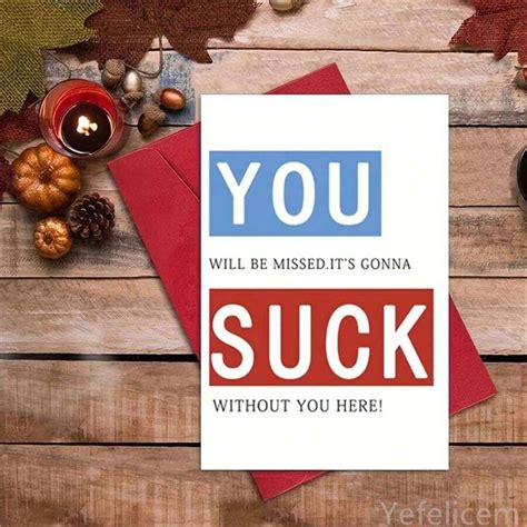 Sarcastic Farewell Card Hilarious Coworker Goodbye Gift With Envelope