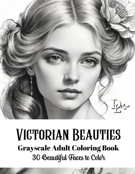 Victorian Beauties Grayscale Adult Coloring Book 30