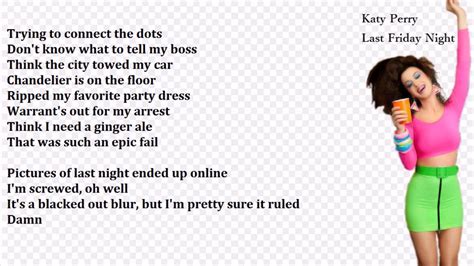 Last Friday Night Katy Perry Lyrics Youtube