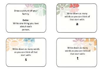 Boho Flower Themed Early Finisher Task Cards Lower Primary Tpt