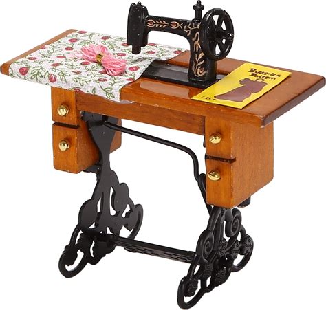 Josenidny Vintage Miniature Sewing Machine With Cloth For 112 Scale