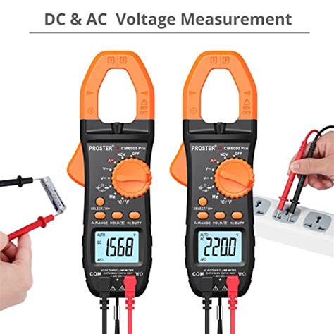 Proster Digital Clamp Meter Trms Counts A Dc Ac Current Ac Dc