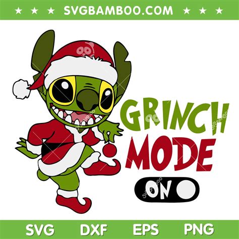 Disney Stitch Grinch Christmas Mode On Svg