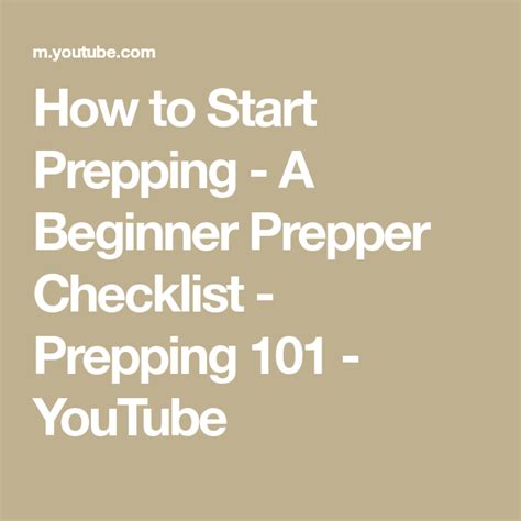 How To Start Prepping A Beginner Prepper Checklist Prepping 101