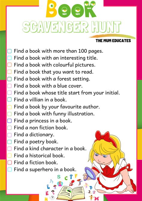 Printable Library Scavenger Hunt