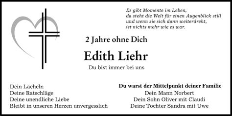 Traueranzeigen Von Edith Liehr Augsburger Allgemeine Zeitung