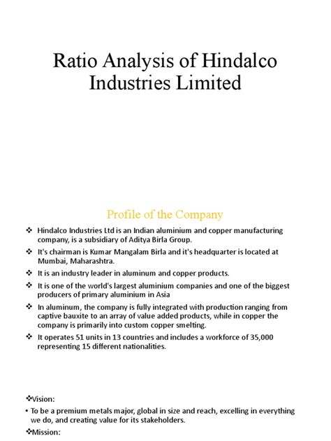 Analysis of Financial Performance and Ratios of Hindalco Industries ...