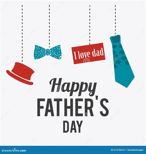 Happy Fathers Day Card Design Stock Vector Illustration Of