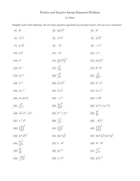 Best Images Of Simplifying Exponents Worksheet Simplifying Radical