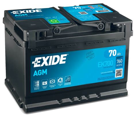 Autobatterie Exide EK700 AGM 12V 70Ah 760A Start Stop Starterbatterie