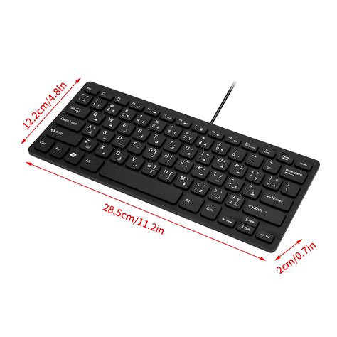 Bfsauha Slim Usb Multimedia Wired Keyboard 78 Keys Arabic Keyboard For