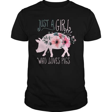 Just A Girl Who Loves Pigs TShirt Pig Lover Gifts By AnikaPhync