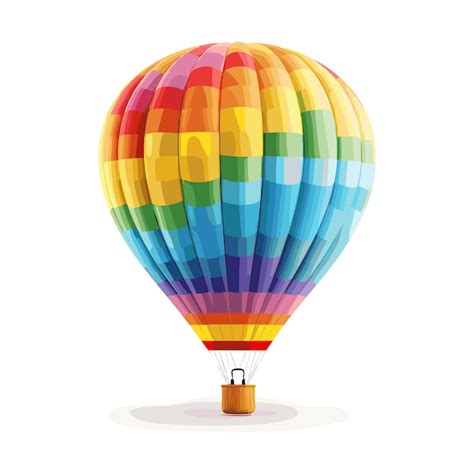 A Colorful Hot Air Balloon With A Rainbow Pattern On The Bottom