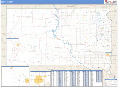 South Dakota Zip Code Wall Map Basic Style By Marketmaps