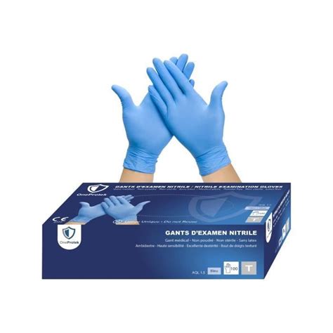 Gants Jetables En Nitrile Lot De 4X Boîtes De 100 Gants Jetables Non