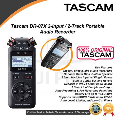 Jual Tascam Dr X Stereo Handheld Digital Audio Recorder Dr X