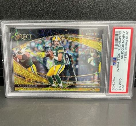 Panini Select Aaron Rodgers Snapshot Gold Prizm Psa