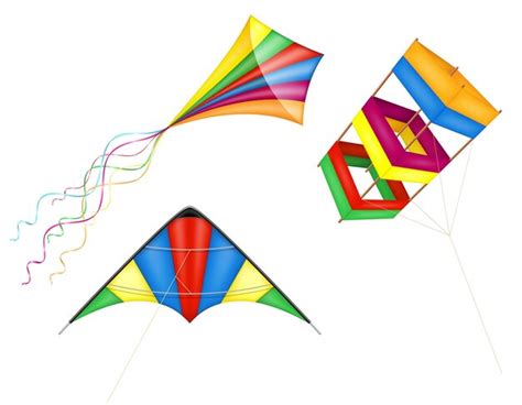 Premium Vector Colorful Kite Flying In The Sky Vector Illustration