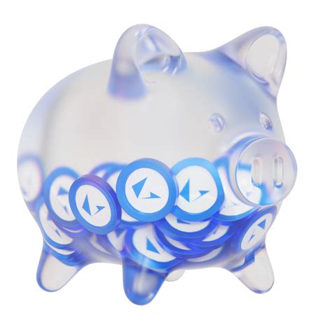 Loopring LRC Glass Piggy Bank With Decreasing Piles Of Crypto Coins