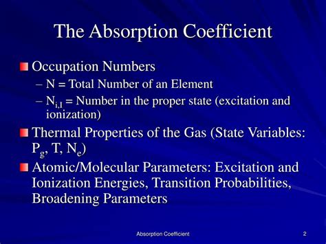 PPT - Determining the Absorption Coefficient PowerPoint Presentation ...