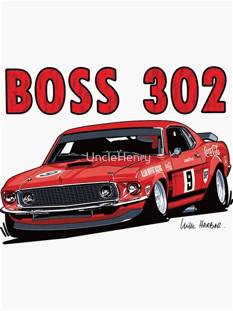 Ford 302 Boss Mustang Design Sticker For Sale By Unclehenry Redbubble