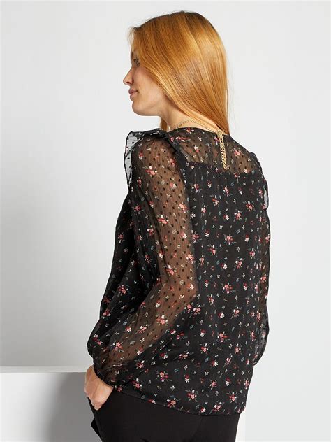 Blusa Con Plumeti NEGRO Kiabi 18 00