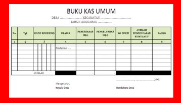 Contoh Transaksi Buku Kas Umum Desa 50 Koleksi Gambar