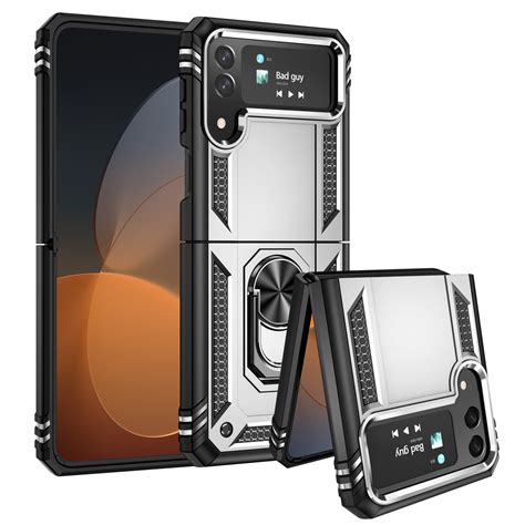 Decase For Samsung Galaxy Z Flip4folding Armor Slim Magnetic Shockproof Ring Holder Stand Case