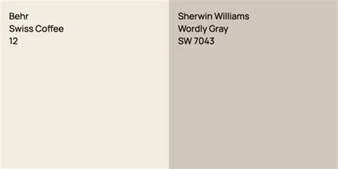 Behr Swiss Coffee Vs Benjamin Moore Swiss Coffee Color Comparison