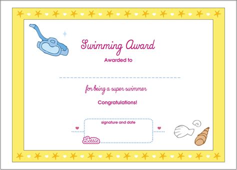 Swimming Certificate Templates Free Awesome Template Collections