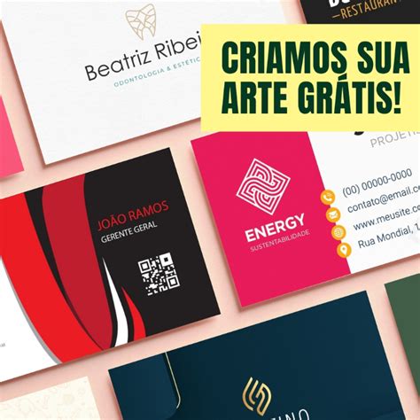 Cartão de Visita 1000 Unidades Arte Inclusa Frente e Verso