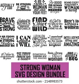 Strong Woman Svg Design Bundle Strong Stock Vector Royalty Free