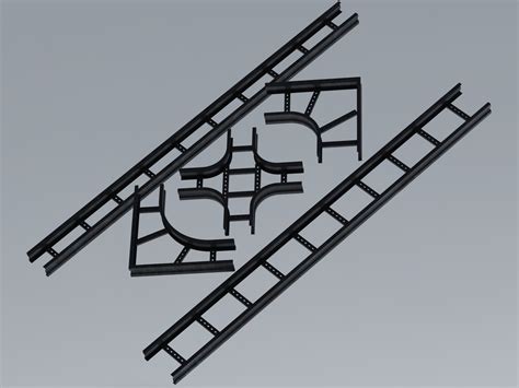 Standard Steel Ladder Type Cable Trays D Model Turbosquid